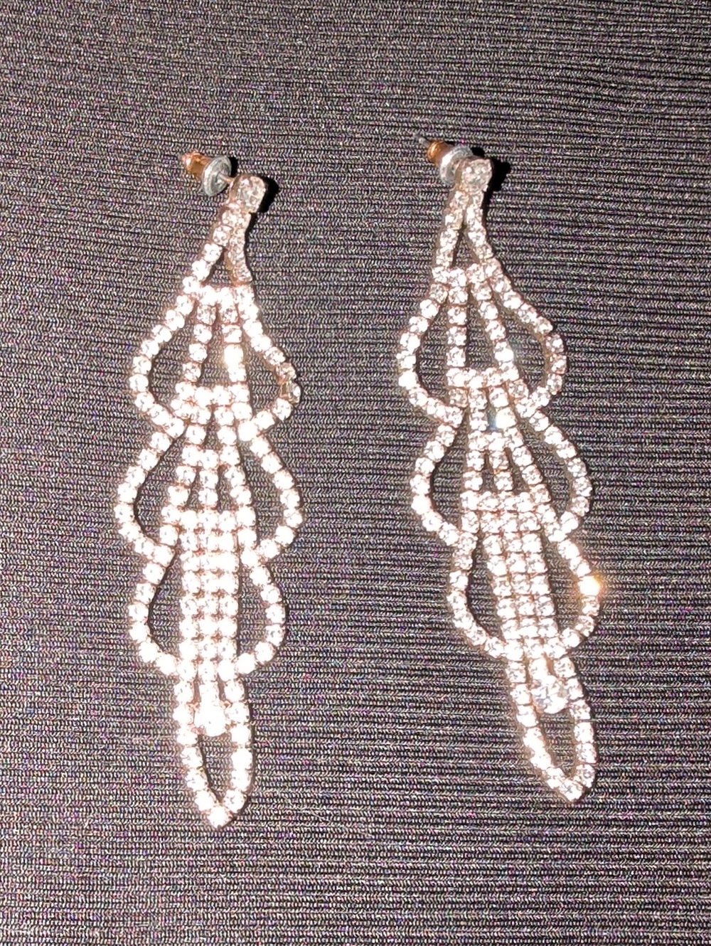 Crystal Cascade Dangle Earrings - Silver Sparkle